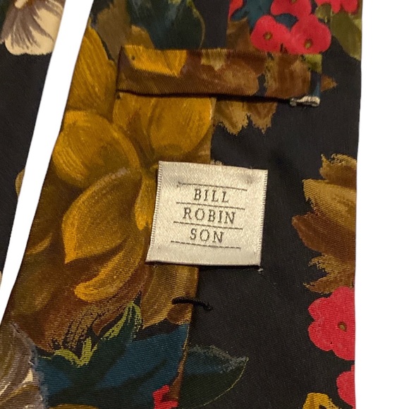 Bill Robin Son Floral Silk Tie - Picture 2 of 3